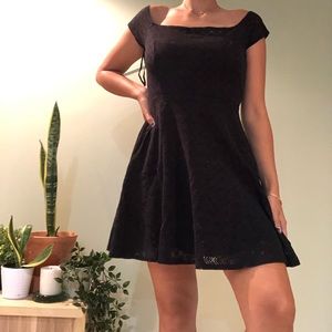 Free people  lace off shoulder black dress